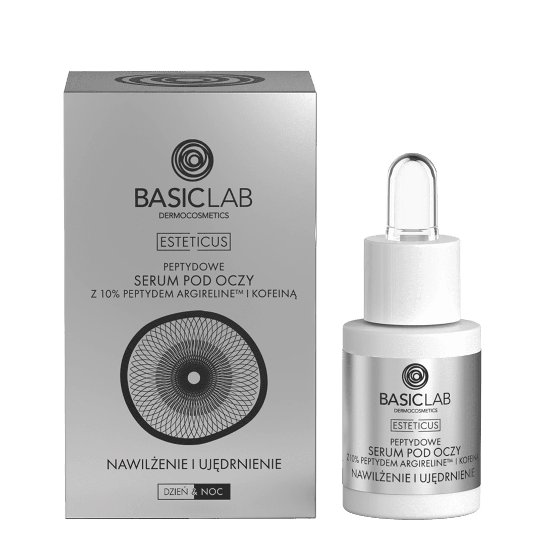 Poznaj Peptydowe serum pod oczy BasicLab Esteticus, dostępne w sklepie Peptid.pl – intensywnie działające serum z 10% peptydem Argireline™ i kofeiną, stworzone z myślą o delikatnej skórze wokół oczu.
Formuła bazuje na nowoczesnych neuropeptydach, które rozluźniają mikroskurcze mięśni, widocznie wygładzając zmarszczki mimiczne, zwłaszcza „kurze łapki”. Kofeina poprawia mikrokrążenie i redukuje opuchnięcia oraz cienie pod oczami, a lekka konsystencja szybko się wchłania, nie obciążając skóry.
Zadbaj o młodsze i wypoczęte spojrzenie z BasicLab Esteticus – Peptidowe serum pod oczy, dostępnym w Peptid.pl. Peptydowe serum pod oczy BasicLab Esteticus z 10% peptydem Argireline™ i kofeiną – nawilżające i ujędrniające serum przeciw zmarszczkom, dostępne w Peptid.pl