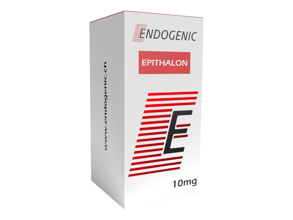 Na zdjęciu widoczne jest opakowanie peptydu Endogenic Epithalon 10 mg, będącego syntetycznym tetrapeptydem z grupy regulatorów biologicznych. W badaniach laboratoryjnych Epithalon analizowany jest w kontekście procesów regeneracji komórkowej, stabilizacji telomerów oraz ochrony materiału genetycznego (DNA). Opakowanie peptydu Endogenic Epithalon 10 mg – peptyd badawczy analizowany pod kątem regeneracji, ochrony DNA i procesów starzenia, produkt peptid.pl